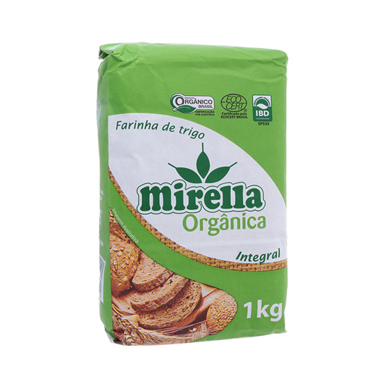 Farinha De Trigo Orgânica Integral Mirella 1kg
